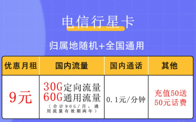 個人購買流量的激活方式有哪些？電信行星卡、昌榮卡優惠套餐最低9元