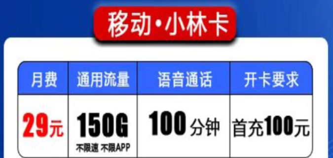 移動(dòng)流量卡會(huì)有都是純通用流量的嗎？移動(dòng)小林卡、森林卡|150G、200G純通用流量|+100分鐘免費(fèi)通話